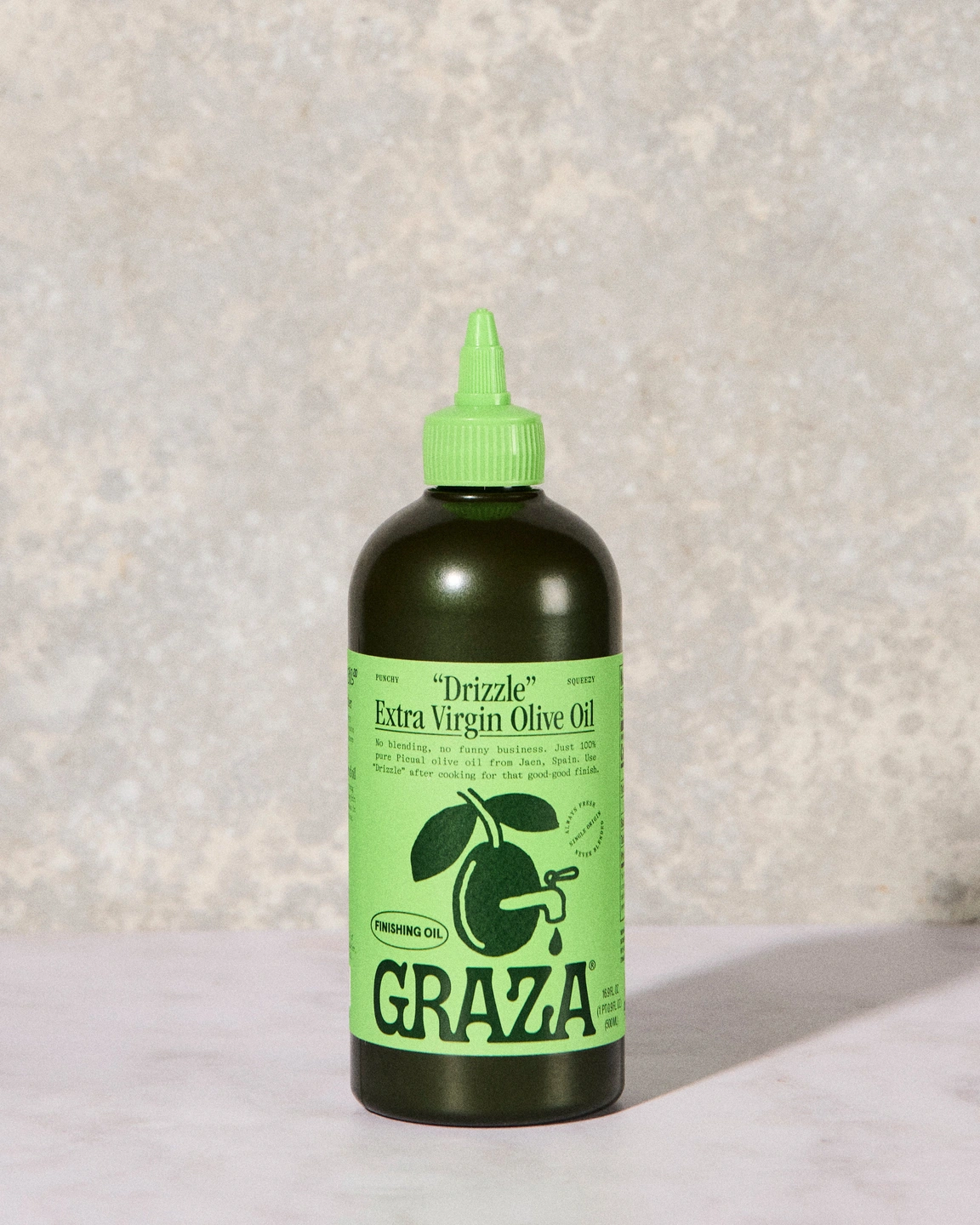 Before: Graza Drizzle olive-oil bottle